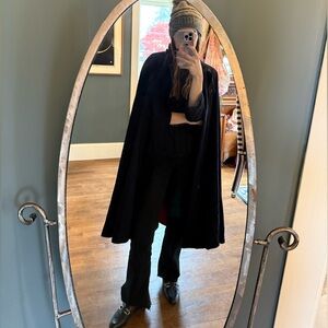 Vintage Snow White Navy Red Liner wool Nurses Cape WW2 1940s Initials